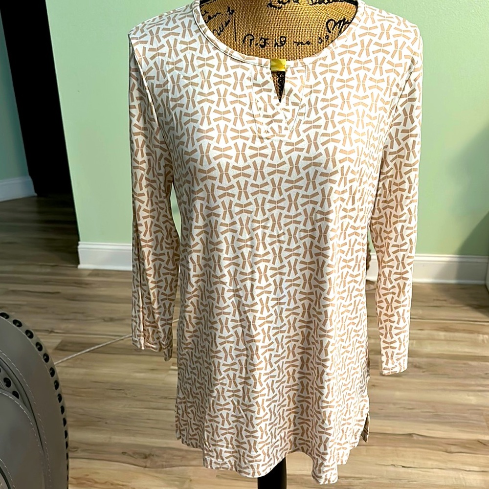 Women's Cream Patterned Top by Liz Claiborne